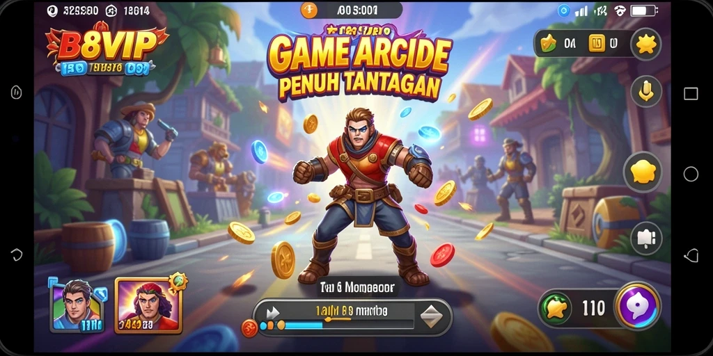 Tangkapan layar menampilkan aksi seru dalam permainan Arcade B8VIP.