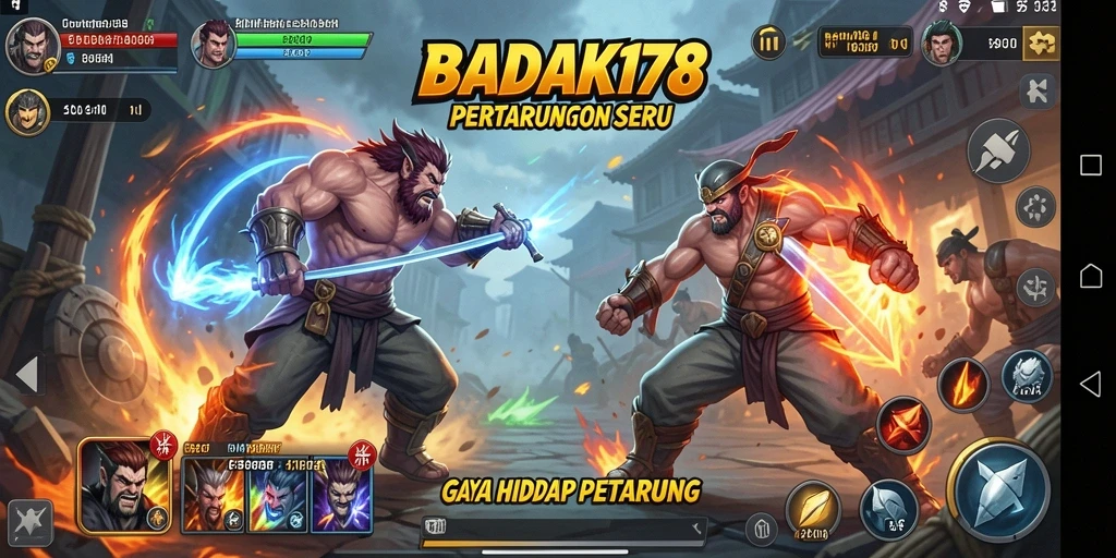 Tampilan gameplay BADAK178 saat pertarungan epik.