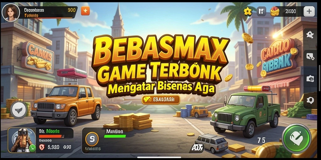 Screenshot gameplay BEBASMAX menampilkan manajemen bisnis yang menarik.