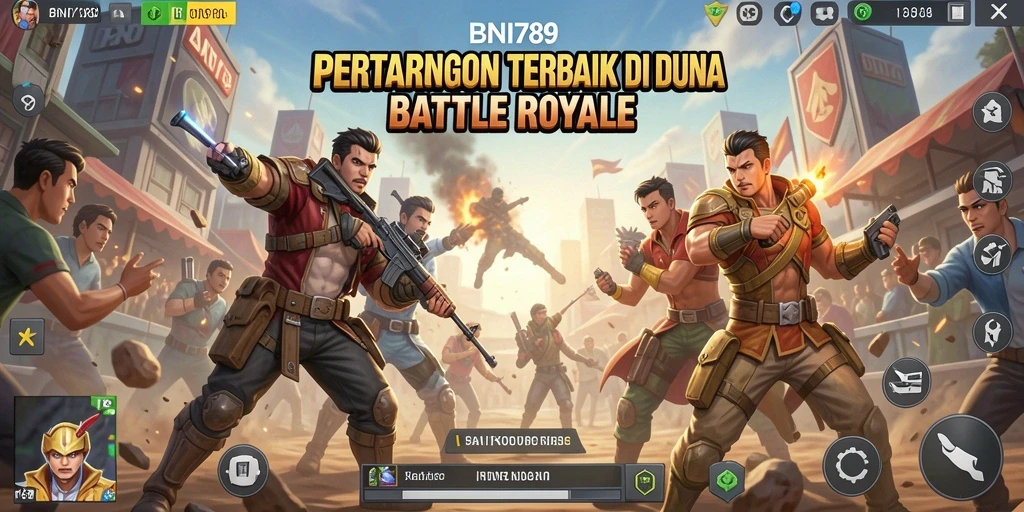 Tampilan seru dari gameplay BNI789 dengan aksi Battle Royale yang mendebarkan.