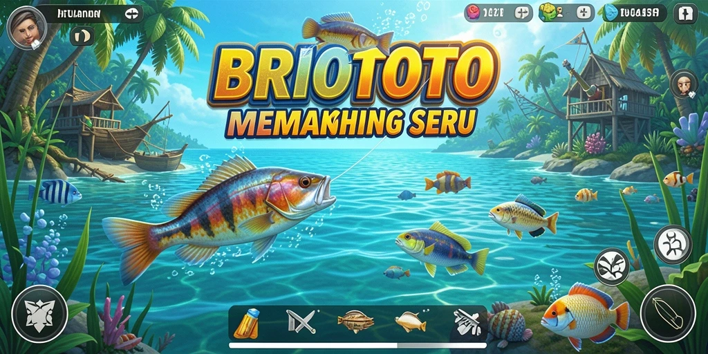 Gameplay menarik BRIOTOTO dengan berbagai lokasi dan ikan beragam.