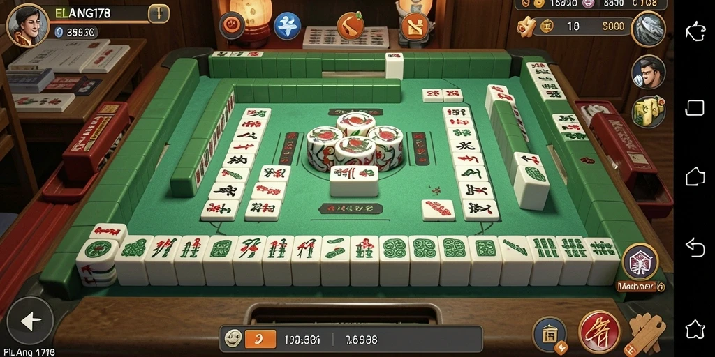 Tampilan menarik dari gameplay Mahjong di ELANG178.