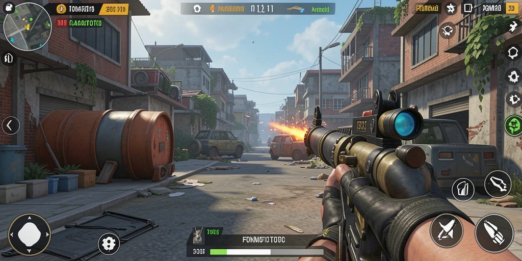 Tampilan gameplay FOMOTOTO yang mendebarkan dan penuh aksi.