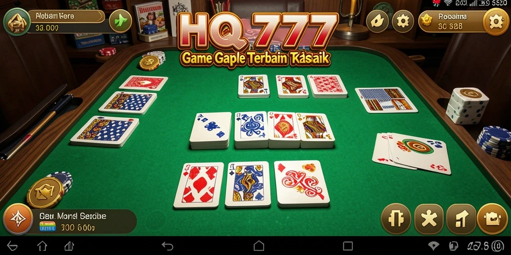 Screenshot gameplay HQ777 menampilkan suasana seru bermain Gaple.
