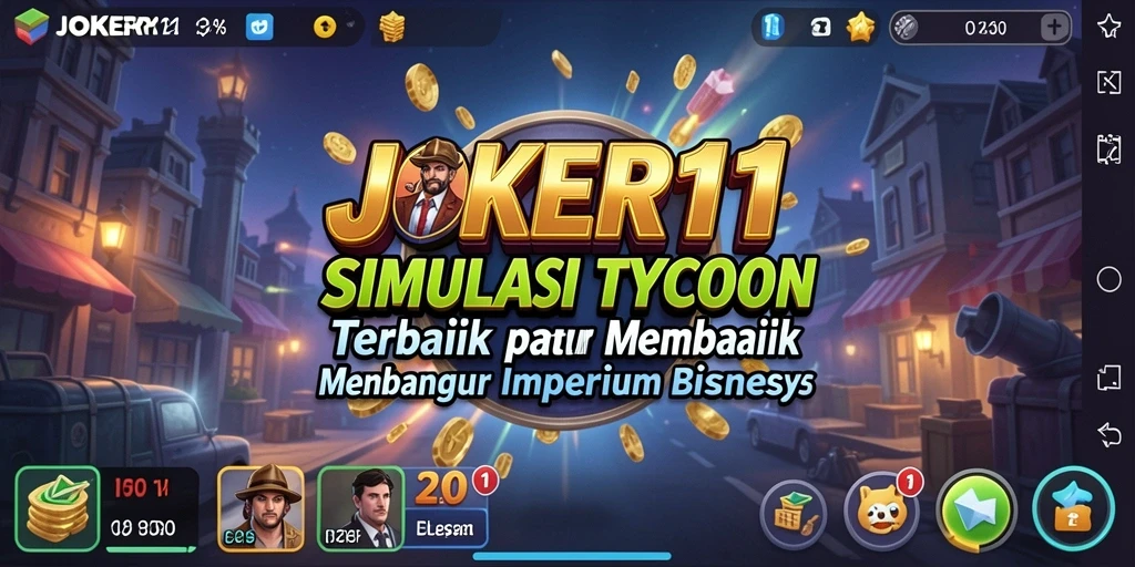 Tampilan gameplay JOKER11 yang menampilkan manajemen bisnis Tycoon.