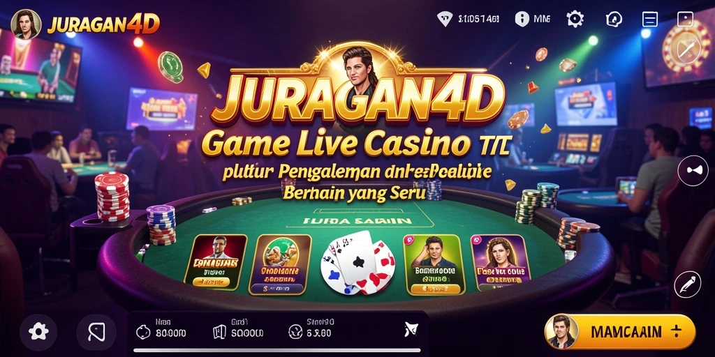 Tampilan gameplay Live Casino di JURAGAN4D yang menarik dan interaktif.