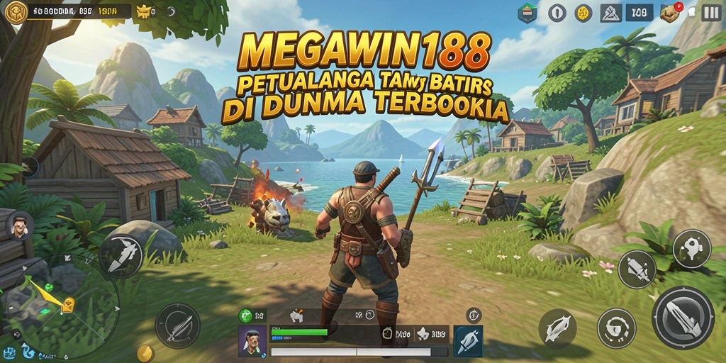 Tampilan gameplay MEGAWIN188 dalam dunia terbuka yang indah dan menawan.