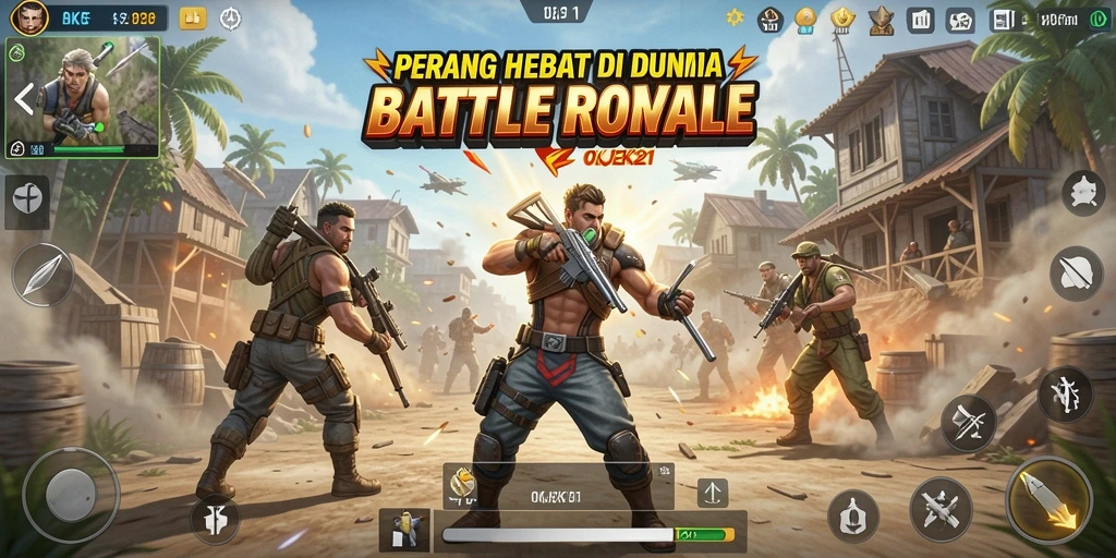 Gameplay seru dan mendebarkan dalam arena Battle Royale.