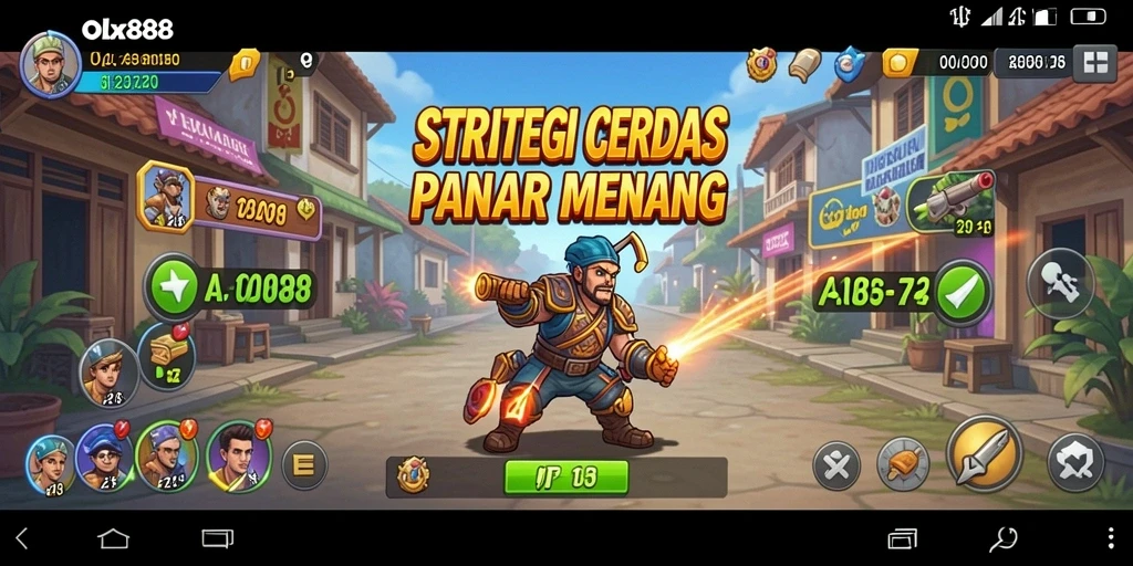 Screenshot menunjukkan aksi strategis dalam OLX888 yang penuh tantangan.