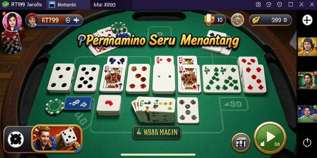 Screenshot gameplay RT99 yang menunjukkan suasana permainan Domino.