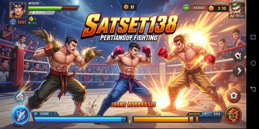 Screenshot utama SATSET138 menampilkan aksi pertarungan yang menegangkan.