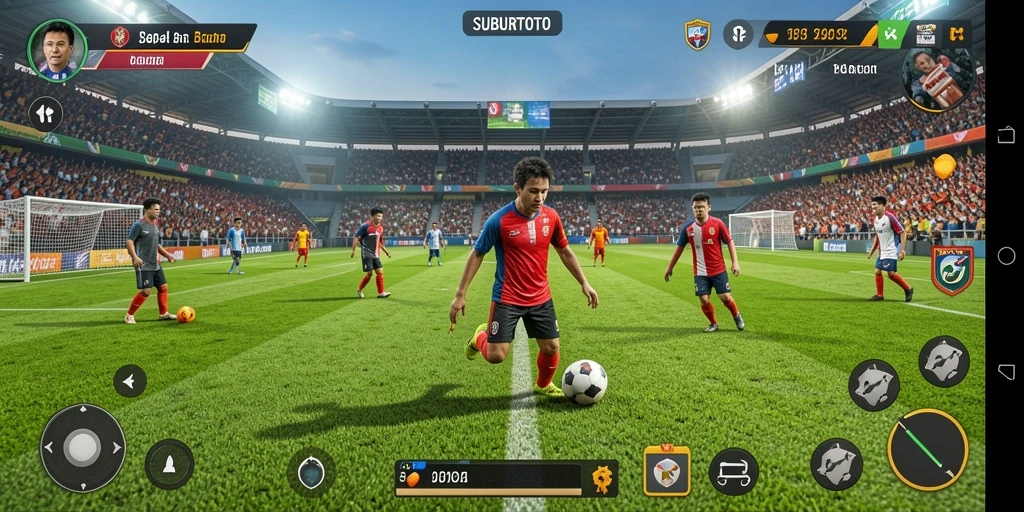 Tampilan gameplay nyata sepak bola di SUBURTOTO.