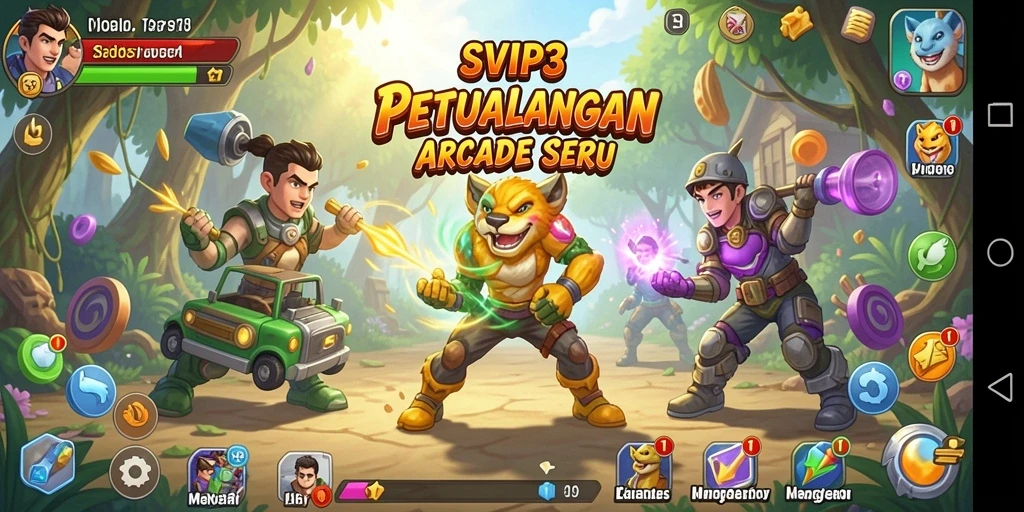 Tampilan gameplay SVIP3 yang seru dan penuh warna.